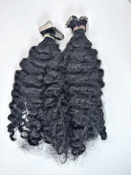 Burmese Wavy-Curly / Kinky Curly Tape-In Hair Extensions - QBWigCollections